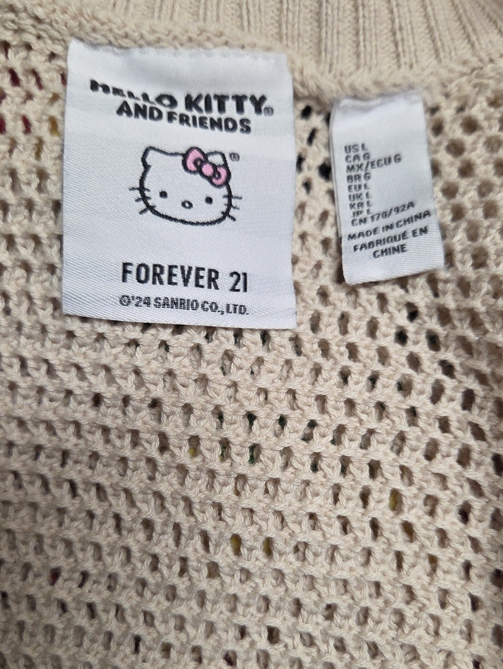 Hello Kitty Light Pink Knit Sweater - Picture 6 of 6